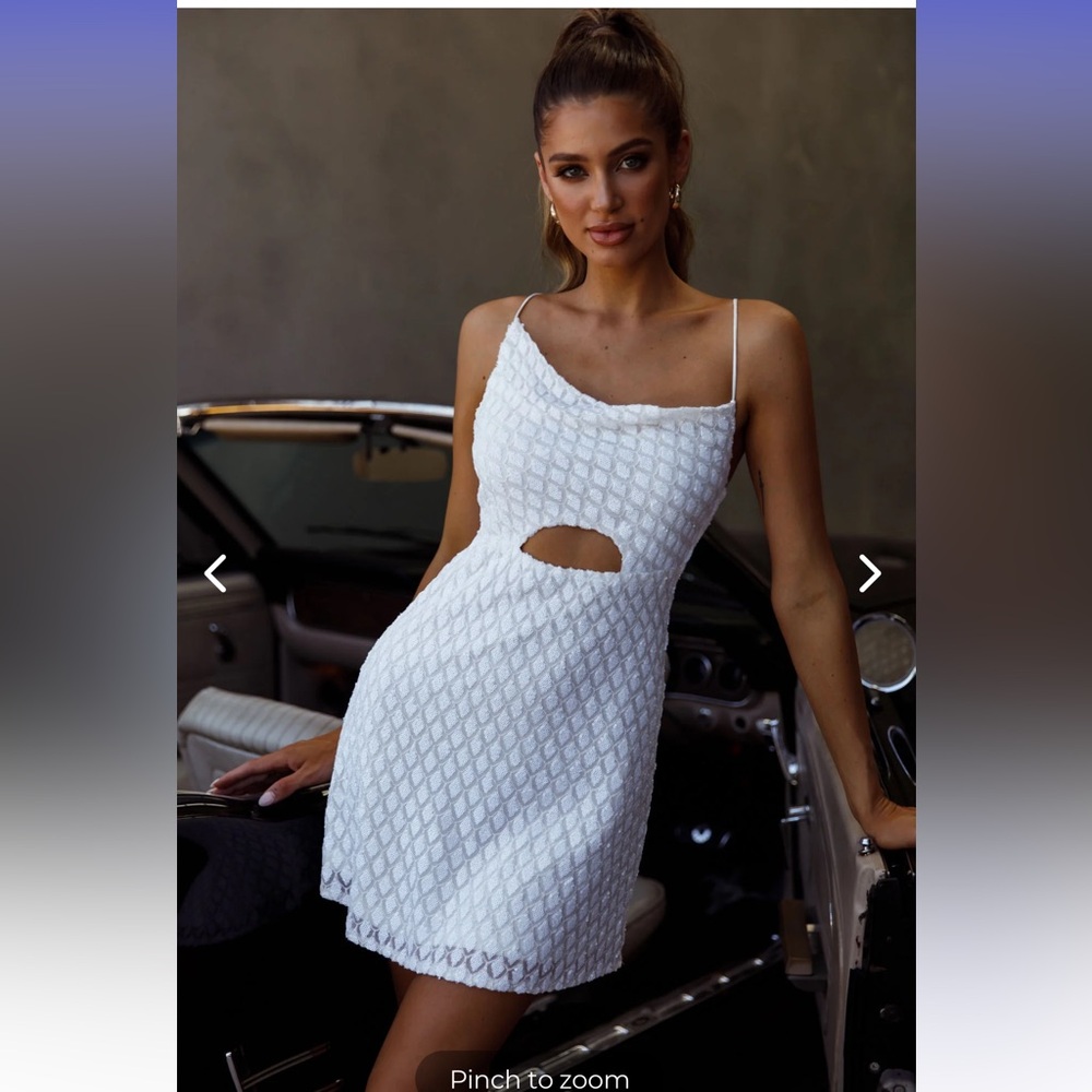 Selfie Leslie Asymmetrical Cowl Neckline Sequin Mini Dress